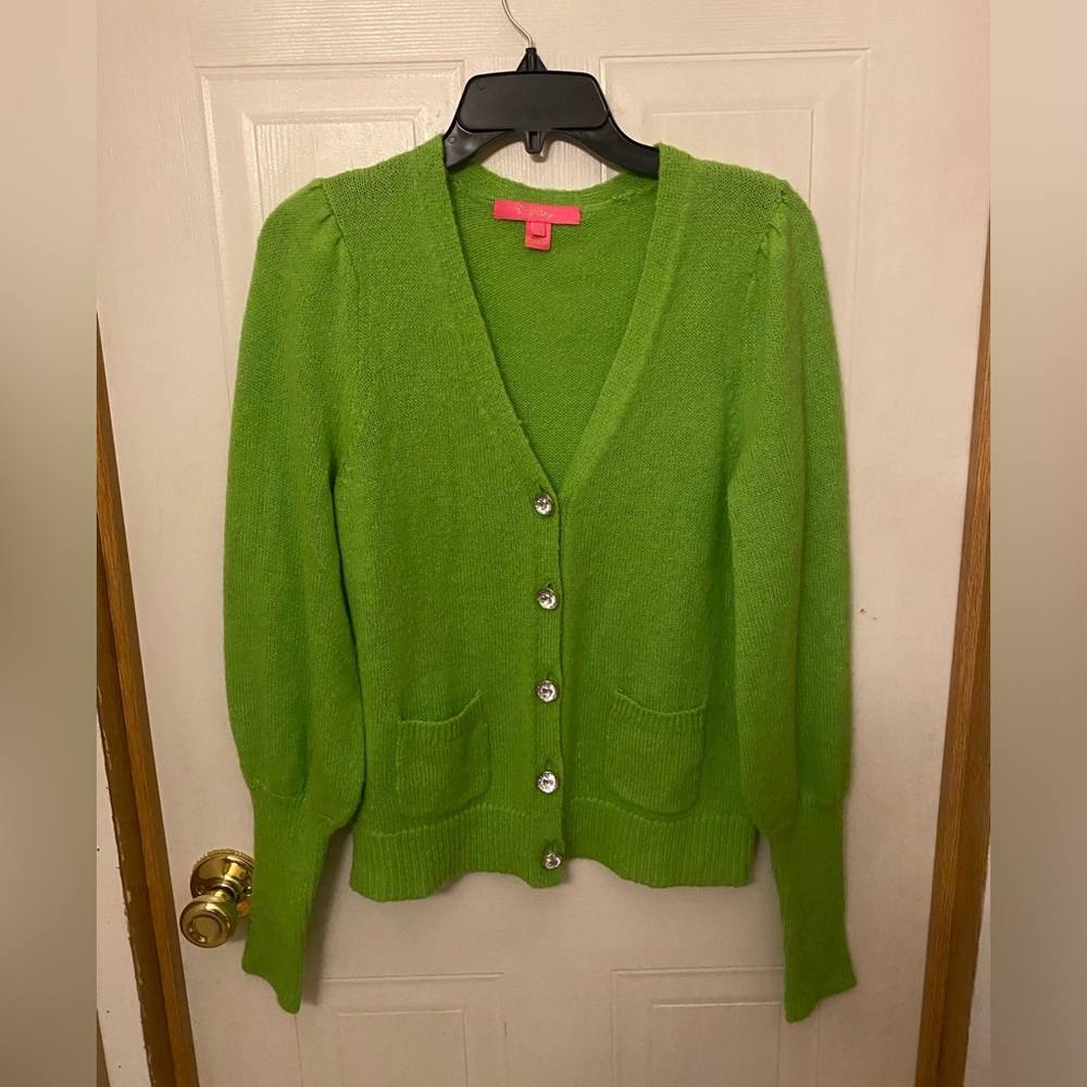 Lilly Pulitzer Angeli Lime Green Cardigan & Tank Set - Picture 3 of 16